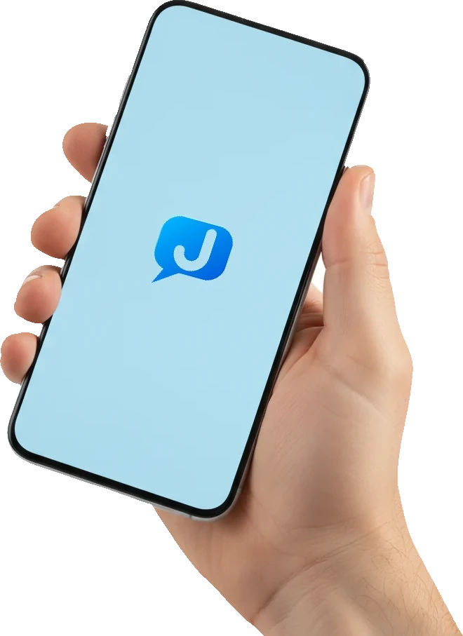 Jana auf dem Smartphone